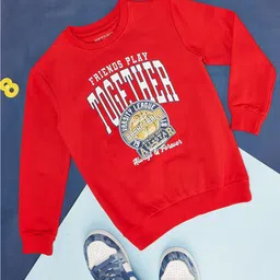 Pantaloons Junior Boys Typography Printed Cotton Sweatshirt-image-31
