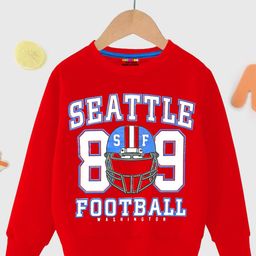 KUCHIPOO Kids Typography Printed Pullover Fleece Sweatshirt-68