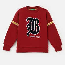United Colors of Benetton Boys Typographic Printed Pullover Sweatshirt-image-0