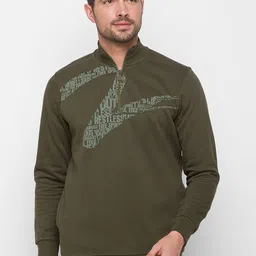 SPYKAR Men Green Printed Cotton Regular Fit Sweatshirt-picture-11
