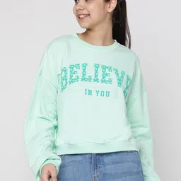 Lil Tomatoes Girls Typography Printed Round Neck Long Sleeve Pullover Sweatshirt-image-39