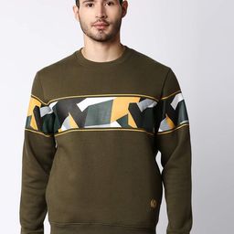 Pepe Jeans Men Olive Green Printed Sweatshirt-picture-13