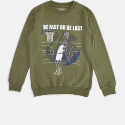 Pantaloons Junior Boys Olive Green Printed Sweatshirt-image-88