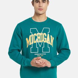 Octave Men Green Printed Sweatshirt-image-50