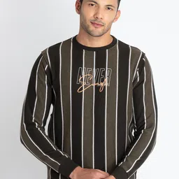 Status Quo Striped Cotton Pullover Sweatshirt-image-97