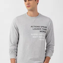 PETER ENGLAND UNIVERSITY Men Grey Printed Sweatshirt-image-99