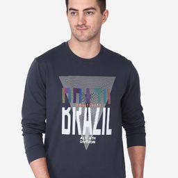 Steele Typography Printed Pure Cotton Pullover Sweatshirt-image-89