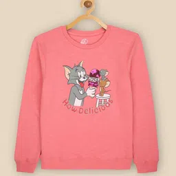 Kids Ville Tom & Jerry Printed Sweatshirt For Kids Girls-image-77