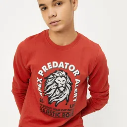 max Boys Typography Printed Pure Cotton Sweatshirt-12