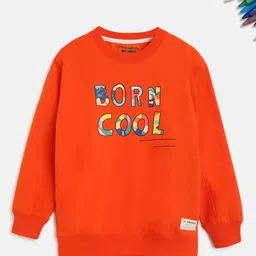 Lil Tomatoes Boys Orange Printed Sweatshirt-image-59