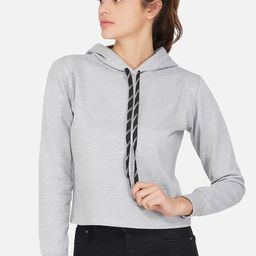 NEU LOOK FASHION Women Grey Melange Printed Sweatshirt-image-39