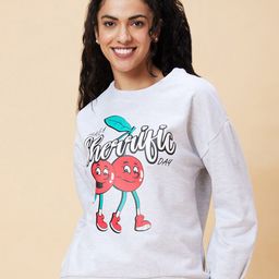 Globus Grey Melange Graphic Printed Sweatshirt-image-73