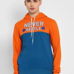 OFF LIMITS Men Orange Colourblocked Hooded Sweatshirt-image-18