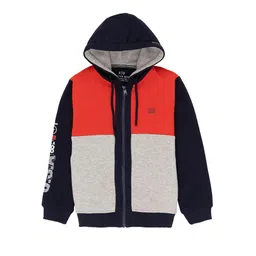 Status Quo Boys Colourblocked Hooded Pure Cotton Sweatshirt-image-73