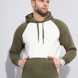 Celio Colourblocked Hooded Cotton Pullover Sweatshirt-picture-53