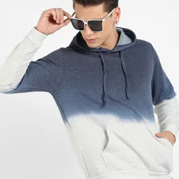 Campus Sutra Colourblocked Hooded Cotton Pullover Sweatshirt-image-24