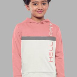 HELLCAT Girls Colourblocked Hooded Cotton Sweatshirt-image-81