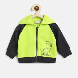 Chicco Boys Fluorescent Green Colourblocked Hooded Sweatshirt-image-68