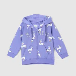 max Infant Girls Conversational Printed Front-Open Sweatshirt-55