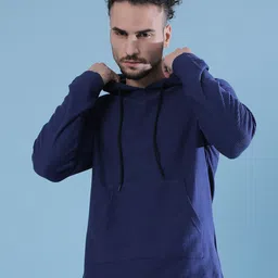 Campus Sutra Men Navy Blue Hooded Sweatshirt-picture-22