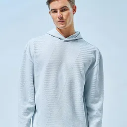 Bewakoof Textured Hooded Oversized Pullover Sweatshirt-picture-14