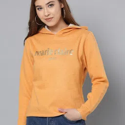 Marie Claire Typography Printed Hooded Fleece Sweatshirt-40