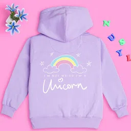 NUSYL Girls Unicorn Printed Hooded Sweatshirt-image-68