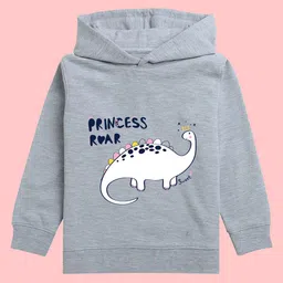 NUSYL Girls Dinosaur Printed Hooded Fleece Pullover Sweatshirt-picture-6