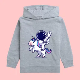 NUSYL Girls Astronaut Printed Hooded Fleece Pullover Sweatshirt-picture-15