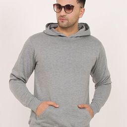Leotude Hooded Neck Long Sleeves Fleece Pullover Sweatshirt-image-5