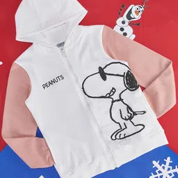 Pantaloons Junior Girls Peanuts Printed Front-Open Sweatshirt-image-30