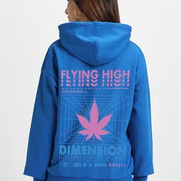 VEIRDO Typography Printed Hooded Fleece Sweatshirt-image-92