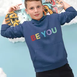 Instafab Boys Typography Printed Hooded Cotton Pullover Sweatshirt-picture-31