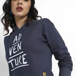 Campus Sutra Typography Printed Hooded Cotton Pullover Sweatshirt-image-20