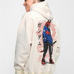 Bewakoof Gardenia Cyber Samurai Graphic Printed Oversized Sweatshirt-image-36
