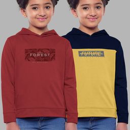 HELLCAT Girls Pack of 2 Printed Hooded Cotton Sweatshirt-image-99