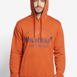 Wildcraft Men Rust Printed Hooded Cotton Sweatshirt-66