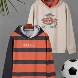 HELLCAT Boys Pack Of 2 Hooded Pullover Sweatshirt-27