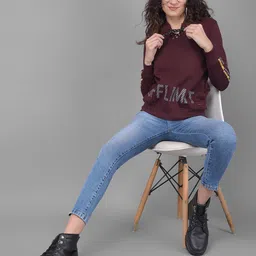 Crimsoune Club Typography Printed Hooded Sweatshirt-image-69