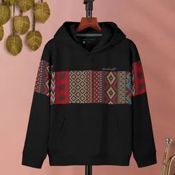 HELLCAT Girls Geometric Printed Hooded Cotton Pullover-picture-6