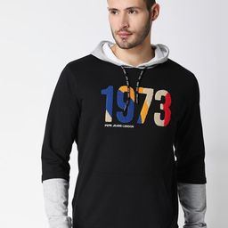 Pepe Jeans Men Black Printed Hooded Sweatshirt-picture-55