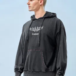 Bewakoof Confusion Graphic Printed Oversized Hoodie-image-1