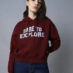 High Star Typography Printed Hooded Long Sleeve Pullover Sweatshirt-image-89