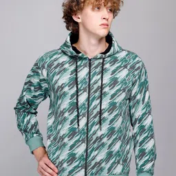 FCKPLUS Men Abstract Printed Hooded Sweatshirt-image-91