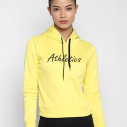 OFF LIMITS Women Yellow Hooded Sweatshirt-image-48