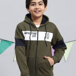 Monte Carlo Boys Typography Printed Hooded Front-Open Sweatshirt-13