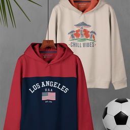 HELLCAT Boys Pack Of 2 Printed Hooded Pullover-16