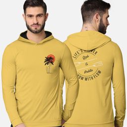 BULLMER Men Mustard Printed Hooded Sweatshirt-image-73