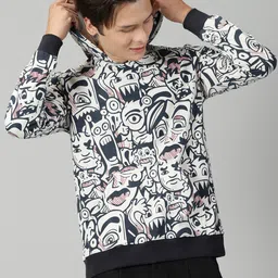 Rodzen Graphic Printed Hooded Cotton Pullover Sweatshirt-picture-36