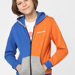 Jack & Jones Junior Boys Colourblocked Hooded Cotton Sweatshirt-image-90